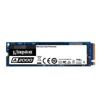 Памет SSD 250GB Kingston A2000, NVMe PCIe, M.2 2280, скорост на четене 2000 MB/s, скорост на запис 1100 MB/s | JAR Computers Kingston A2000 M.2-2280 PCIe NVMe 250GB