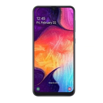 Смартфон Samsung Galaxy A50 Enterprise Edition (SM-A505)(черен), поддържа 2 sim карти, 6.4" (16.25 cm) FHD+ Super AMOLED дисплей, осемядрен Exynos 9610 2.3GHz, 4GB RAM, 128GB Flash памет, 25.0 MPix + 8.0 MPix + 5.0 MPix & 25.0 MPix камера | JAR Computers Samsung Galaxy A50 SM-A505 Enterprise Edition