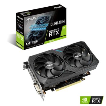 Видео карта Nvidia GeForce RTX 2070, 8GB, Asus Dual Mini OC Edition, PCI-E 3.0, GDDR6, 256-bit, DisplayPort, HDMI, DVI | JAR Computers Asus Dual GeForce RTX 2070 Mini OC Edition