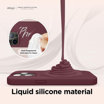 Soft Silicone Case за iPhone 14 Pro бургунди