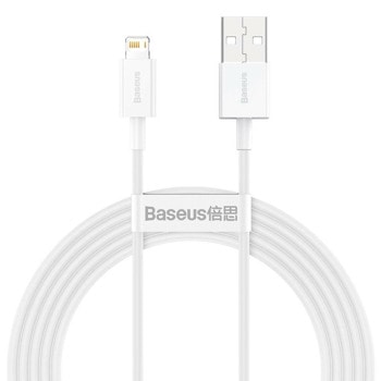 Кабел Baseus Superior, от USB A(м) към Lightning(м), 2m, бял | JAR Computers Baseus Superior CALYS-C02