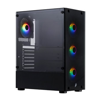 Кутия 1stPlayer Fire Dancing V2-A RGB v2, ATX/mATX/Mini-ITX, 1x USB 3.0, 4x 120mm RGB вентилатори, с прозорец, черна, без захранване | JAR Computers Кутия 1stPlayer Fire Dancing V2-A RGB v2