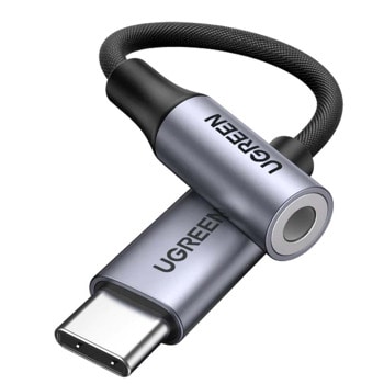 Преходник Ugreen 80154, от USB-C(м) към Jack 3.5mm(ж), черен | JAR Computers Преходник Ugreen 80154 USB C м to 3.5mm jack ж