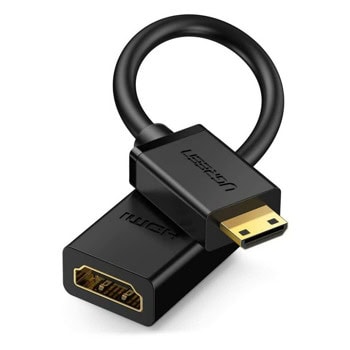 Преходник Ugreen 20137, от Mini HDMI(м) към HDMI(ж), черен | JAR Computers Преходник Ugreen 20137