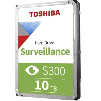 Твърд диск 10TB Toshiba S300 - Surveillance, SATA 6Gb/s, 7200 rpm, 3.5" (8.89cm), bulk | JAR Computers Toshiba S300 10TB