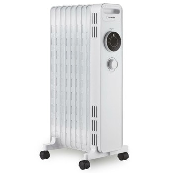 Маслен радиатор Kumtel KUM-1225S, 2000W, за помещения с площ до 20 кв.м., защита от прегряване, термостат, бял | JAR Computers Kumtel KUM-1225S White