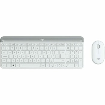 Комплект клавиатура и мишка Logitech Slim Combo MK470, безжични, безшумни, USB, бели image