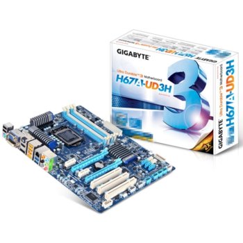 Дънна платка Gigabyte H67A-UD3H, H67, LGA1155, DDR3, 2xPCI-E(CF)(HDMI, DVI & DisplayPort), SB7.1 Dolby, Lan1000, SATA RAID 0,1,5,10, 2xSATA 6Gb/s, 2xUSB3.0, ATX | JAR Computers Gigabyte H67A-UD3H