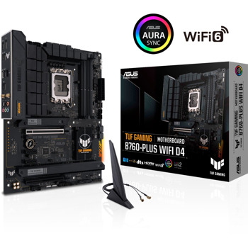 Дънна платка ASUS TUF Gaming B760-Plus WIFI D4, B760, LGA1700, DDR4, PCI-E 5.0, (DP&HDMI), 4x SATA 6Gb/s, 3x M.2, 1x USB 3.2 Gen 2x2 Type-C, Wi-Fi 6, Bluetooth v5.2, ATX | JAR Computers Asus B760-PLUS LGA1700 DDR4 90MB1DF0-M0EAY0