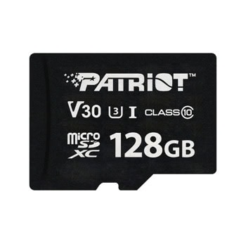 Карта памет 128GB microSDXC, Patriot VX Series, UHS-I U3 V30, скорост на четене до 90MB/s, скорост на запис до 80MB/s | JAR Computers Patriot 128GB VX Series SDXC V30 PSF128GVX31MCX