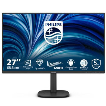 Монитор Philips 27B2N3500J/00, 27" (68.58cm) IPS панел, 120Hz, QHD, 4ms, 50 000 000:1, 350cd/m2, DisplayPort, HDMI, USB | JAR Computers Philips 27B2N3500J/00