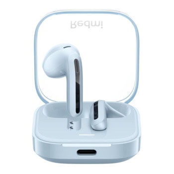 Слушалки Xiaomi Redmi Buds 6 Active, безжични, Bluetooth, микрофон, до 6 часа време на работа, сини | JAR Computers Xiaomi Redmi Buds 6 Active Transparent blue