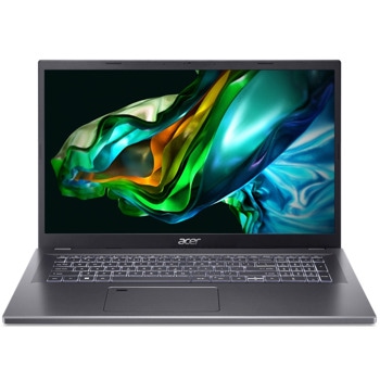 Лаптоп Acer Aspire 5 A517-58M-566N (NX.KHNEX.002)(сив), десетядрен Intel Core i5-1335U 1.3/4.6GHz, 17.3" (43.94cm) Full HD IPS Anti-Glare дисплей, (HDMI), 16GB LPDDR5, 512GB SSD NVMe, 1x Thunderbolt 4, No OS, 2.4kg | JAR Computers Acer Aspire 5 A517-58M-566N NX.KHNEX.002