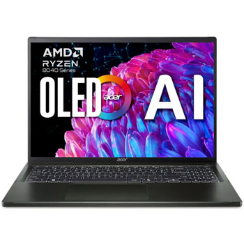 Лаптоп Acer Swift Edge 16 SFE16-44-R72Z (NX.KTDEX.007), осемядрен AMD Ryzen 7 8840U 3.3/5.1GHz, 16" (40.64cm) WQXGA+ OLED 120Hz 400nits Glare дисплей, (HDMI), 32GB LPDDR5, 1TB SSD NVMe, 2x USB4, Windows 11 Home, 1.23kg | JAR Computers Acer Swift Edge 16 SFE16-44-R72Z NX.KTDEX.007