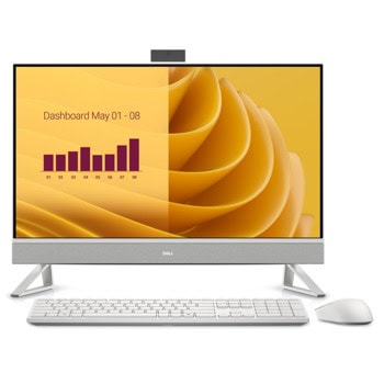 All in One компютър Dell 27 All-in-One EC27250 (EC27250_RPLU-R_004), десетядрен Intel Core i5-1334U 1.3/4.6 GHz, 27" (68.58cm) Full HD Display, (HDMI), 16GB DDR5, 512GB SSD NVMe, 1 USB 3.2 Type-C Gen 2, Windows 11 Pro | JAR Computers Dell 27 All-in-One EC27250 EC27250_RPLU-R_004