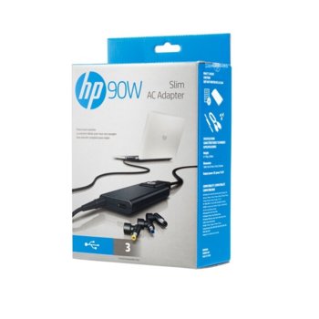 Захранване (оригинално) за лаптопи HP Slim AC Adapter, 90W, за HP лаптопи | JAR Computers HP 90W Slim AC Adapter