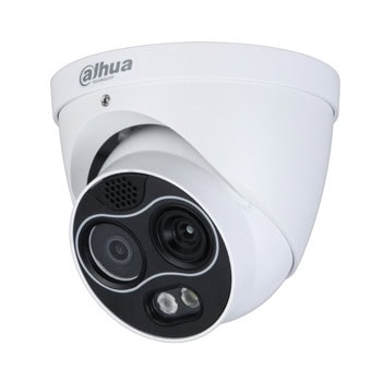 IP камера Dahua TPC-DF1241-B3F4-S2, куполна камера, термален сензор, 4MPix(2336x1752@25fps), H.265/H.264/H.264H/H.264B/MJPEG, IR осветеност (до 30м), външна IP67, PoE, microSD слот до 256GB | JAR Computers Dahua TPC-DF1241-B3F4-S2
