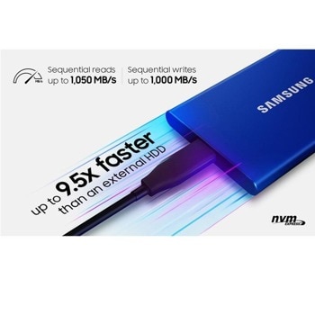 Samsung Portable SSD T7 1TB, Blue (Разопакован) | JAR Computers Samsung Portable SSD T7 1TB, Blue (Разопакован)