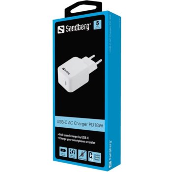 SANDBERG SNB-441-30 USB-C зарядно 18W