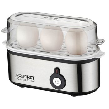 Яйцеварка First Austria FA-5115-2, до 3 яйца, мерителна чаша, бутон за подгряване 210W, инокс image