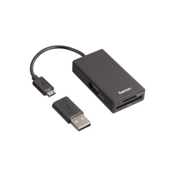 Четец за карти Hama 54141, USB 2.0, SD/SDHC/SDXC/microSD/microSDHC/microSDXC, черен image