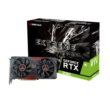 Видео карта Nvidia GF RTX 3060, 12GB, Biostar Extreme Gaming, PCI-E 4.0, GDDR6, 192-bit, DisplayPort, HDMI | JAR Computers RTX 3060 Biostar Extreme Gaming VN3606RML9