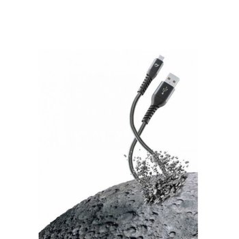 Кабел Cellular Line Tetra Force, от USB A(м) към USB micro B(м), 0.15m., черен | JAR Computers Cellular Line Tetra Force micro USB 15cm