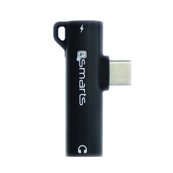 Адаптер 4Smarts 4S468706, от USB-C(м) към USB-C(ж) и 3.5mm жак, черен | JAR Computers 4Smarts 4S468706 USB-C to USB-C and 3.5mm splitter