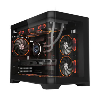 Кутия 1stPlayer UV6 Black, mATX/Mini-ITX, 2x USB 3.0, с прозорец, черна, без захранване | JAR Computers Кутия 1stPlayer UV6 черна