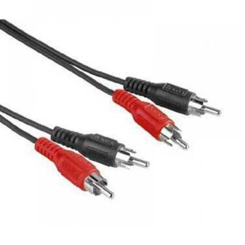 Аудио кабел 2x чинча (м) към 2x чинча (м), 1.5m, черен | JAR Computers Кабел 2 чинча към 2 чинча - 1.5м