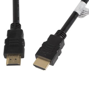 Кабел Lanberg HDMI v1.4, от HDMI(м) към HDMI(м), 1.8m, черен | JAR Computers Lanberg HDMI v1.4 M/M 1.8m CA-HDMI-11CC-0018-BK