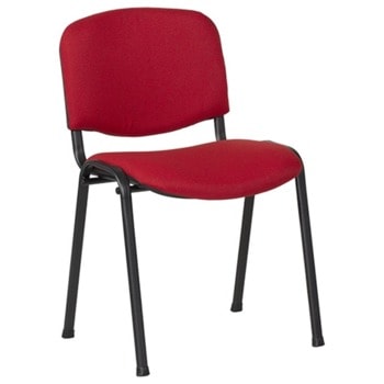 Посетителски стол Iso Black, до 120кг, еко кожа, метал, червен image