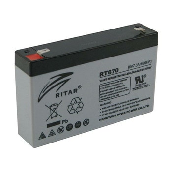 Акумулаторна батерия Ritar Power RT670, 6V, 7Ah, AGM, T1(F1)/T2(F2) конектори image