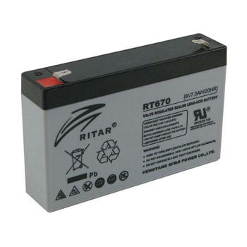 Акумулаторна батерия Ritar Power RT670, 6V, 7Ah, AGM, T1(F1)/T2(F2) конектори | JAR Computers Ritar power RT670