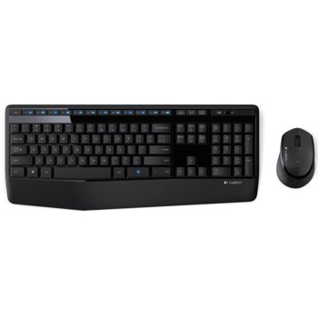 Комплект клавиатура и мишка Logitech MK345, безжични, оптична (1000 dpi), USB, до 10м обхват, черни, EN image