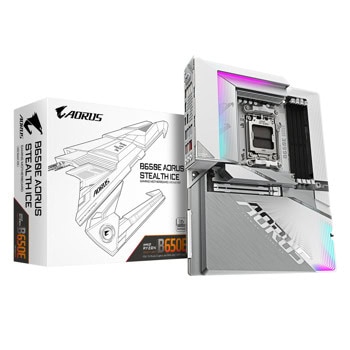 Дънна платка Gigabyte B650E A STAEALTH ICE, B650E, AM5, DDR5, PCI-E 5.0, 4x SATA 6Gb/s, 3x M.2, 2x USB 3.2 Gen 2, Bluetooth 5.4, 2.4GbE LAN, ATX | JAR Computers Дънна платка Gigabyte B650E A STAEALTH ICE