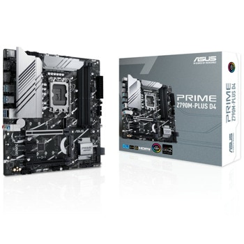 Дънна платка Asus PRIME Z790M-PLUS D4, Z790, LGA1700, DDR4, PCI-E 5.0 (DP&HDMI), 4x SATA 6Gb/s, 3x M.2, 1x USB Type-C, Micro ATX | JAR Computers Asus PRIME Z790M-PLUS D4 90MB1D20-M0EAY0