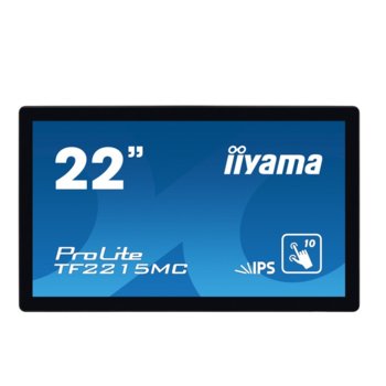 Тъч Монитор IIYAMA TF2215MC-B2, 21.5" (54.61 cm) IPS панел, 75Hz, Full HD, 14 ms, 350 cd/m2, DisplayPort, HDMI, VGA image