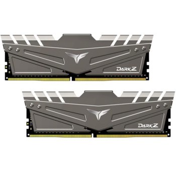 Памет 32GB(2x16GB) DDR4, 2666MT/s, TeamGroup T-FORCE DARK Z Grey (TDZGD432G2666HC15BDC01), 1.2V | JAR Computers TeamGroup 2x16GB DDR4 2666MHz T-FORCE DARK Z GREY