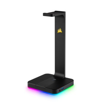 Док за слушалки Corsair ST100 RGB, USB, 3.5 mm jack, RGB осветление, черен | JAR Computers Corsair ST100 RGB Premium Headset Stand