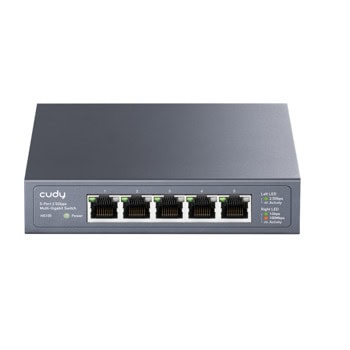 Суич Cudy HS105, 5 порта, 2500Mbps, 5x 100/1000/2500Mbps RJ45 | JAR Computers Cudy HS105