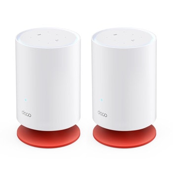 Безжична Wi-fi система TP-Link Deco Voice X20 (2-pack), 1800Mbps, 2.4GHz (574Mbps), 5GHz (1201Mbps), Wireless AX, 1x LAN 10/100/1000bps, 1x WAN 10/100/1000bps, 2 вътрешни антени | JAR Computers Tp-Link Deco Voice X20(2-pack)