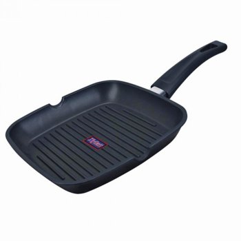 Грил тиган SAPIR 4316 A28, 28 cm диаметър, двойно незалепващо покритие, топлоустойчива дръжка, черен | JAR Computers Грил тиган SAPIR SP 4316 A28