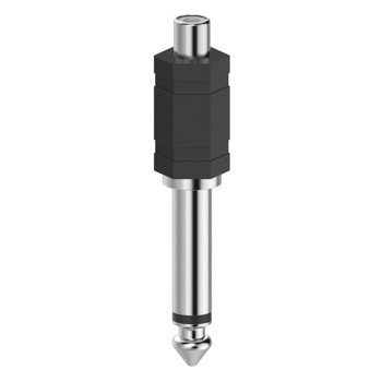 Преходник HAMA 205188, от 6.3mm Jack(м) към RCA(ж), черен | JAR Computers Hama 6.35 mm Jack m - RCA f 205188 205188