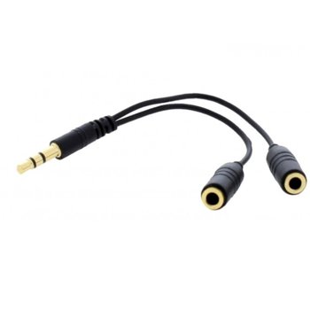 Кабел TNB ADA35235, от AUX(м) към 2xAUX(ж), черен | JAR Computers TNB 3.5 mm male/2 х 3.5 mm female ADA35235