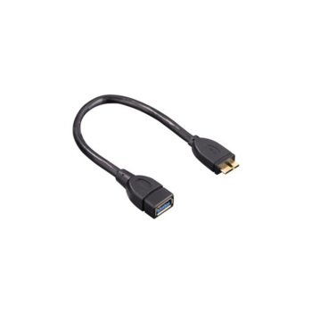 Кабел Hamma от USB micro B(10-pin)(м) към USB A(ж)3.0, черен | JAR Computers Кабел micro USB A(м) to USB A(ж)