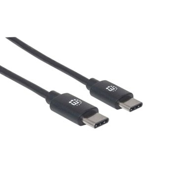 Кабел Manhattan 355247, USB C(м) към USB C(м), 2m, 100W, черен | JAR Computers MANHATTAN USB 2.0 Type-C M/M 355247