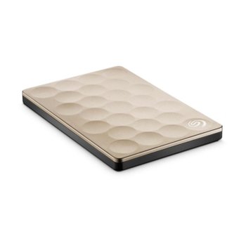 Твърд диск 1TB Seagate Backup Plus Ultra Slim, външен, 2.5" (6.35 cm), USB 3.0, златист | JAR Computers Seagate Backup Plus Ultra Slim 1TB STEH1000201
