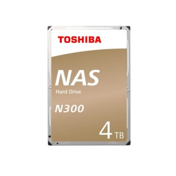Твърд диск 4TB Toshiba N300 NAS, SATA 6Gb/s, 7200 rpm, 128MB, 3.5" (8.89cm), Bulk | JAR Computers Toshiba 4TB N300 NAS 3.5 BULK