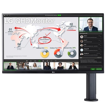 Монитор LG 32QP880-B, 31.5" (80.01 cm) IPS панел, QHD, sRGB 99%, HDR10, 5ms, 350cd/m2, DisplayPort, HDMI, USB-C | JAR Computers монитор LG 32QP880-B 32QP880-B.AEU